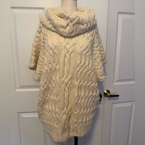 Oscar De La Renta Cream Cashmere Cowl Neck Sleeveless Sweater Lange